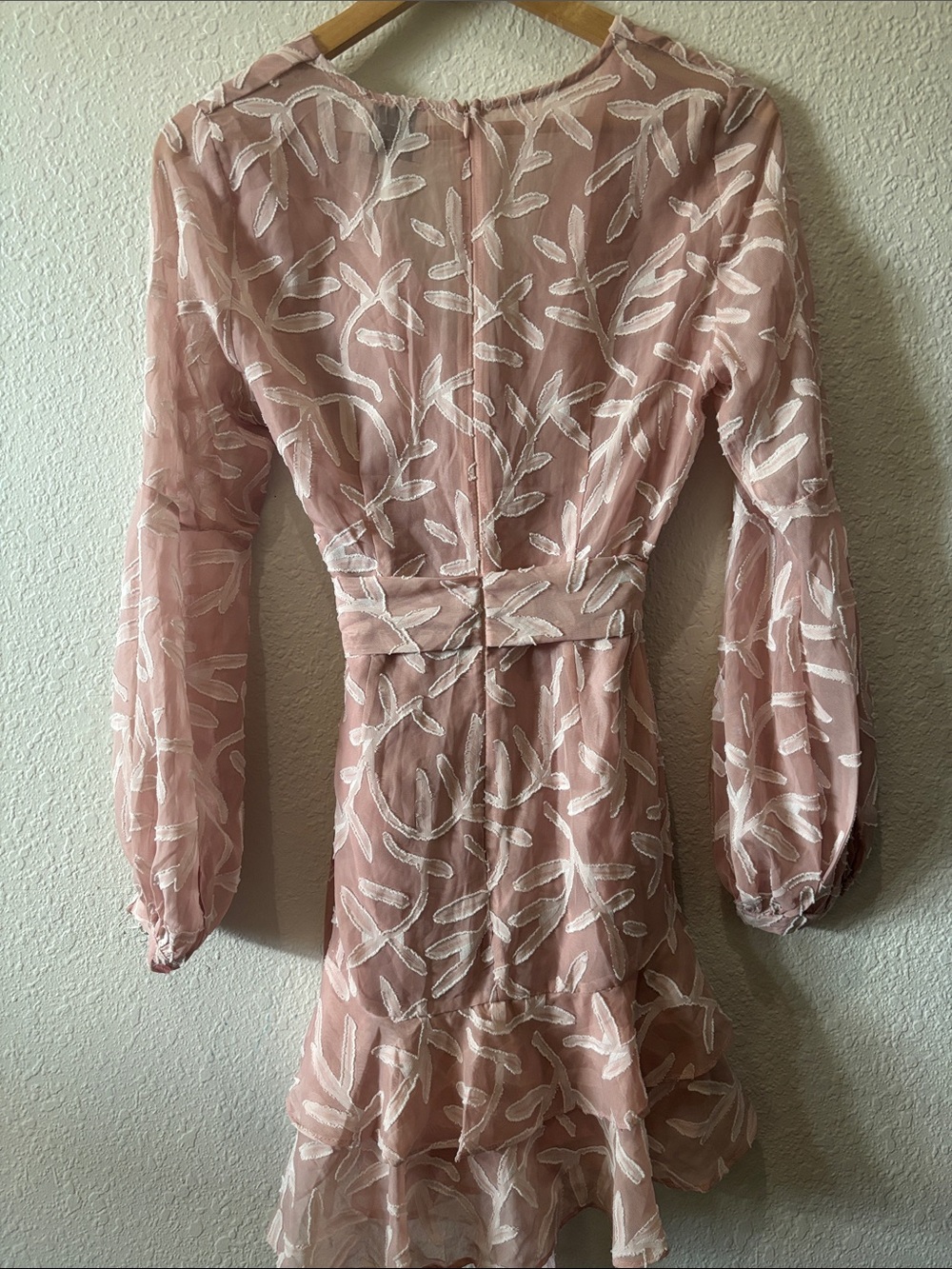 Hello Molly Blush Pink Embroidered Sheer Dress - Picture 6 of 6